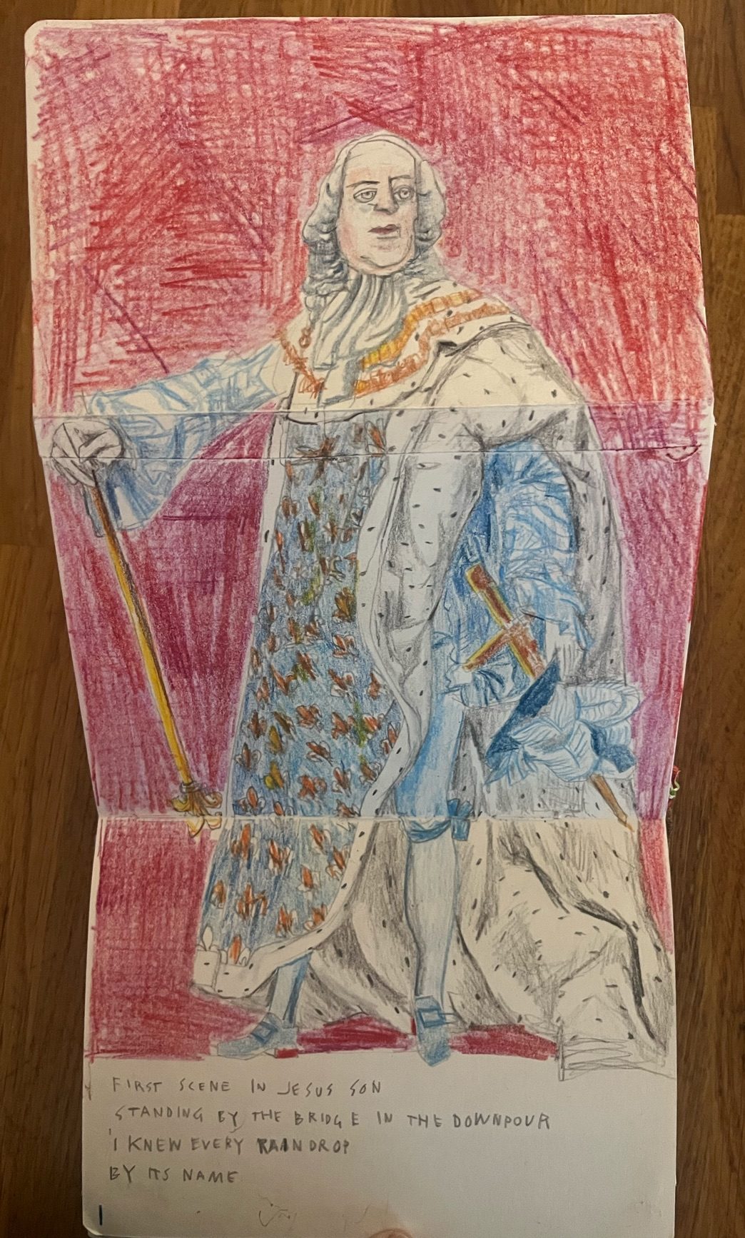 Pencil drawing of the French King