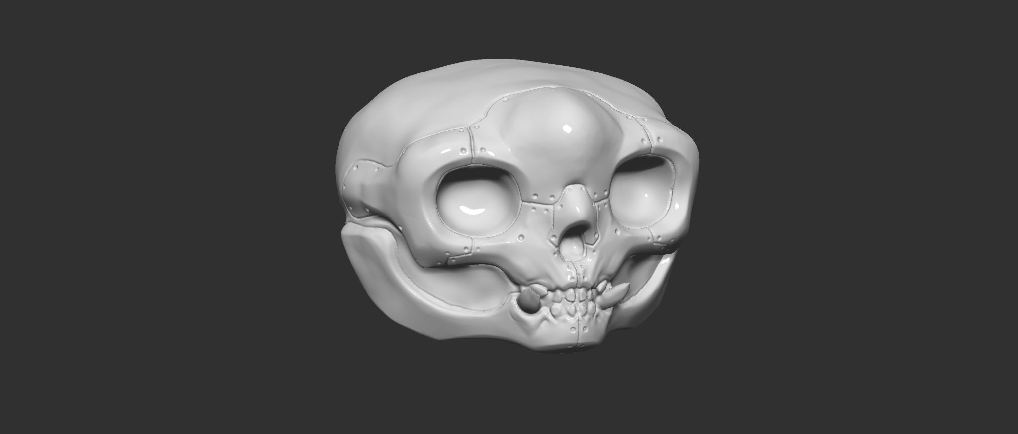 3d sculpture of previous drawing of a robot head