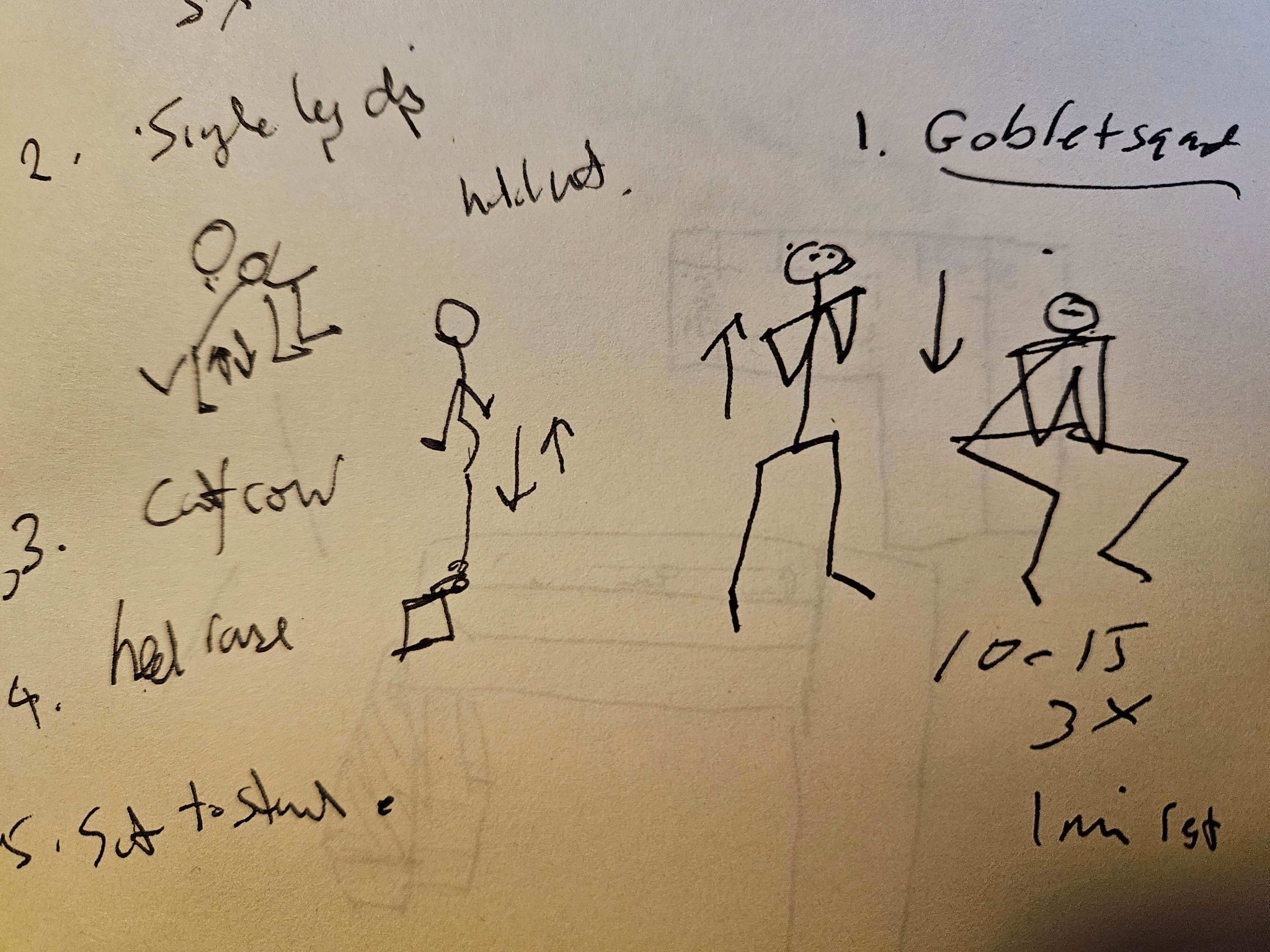 Pencil sketches of stick men exerciseing