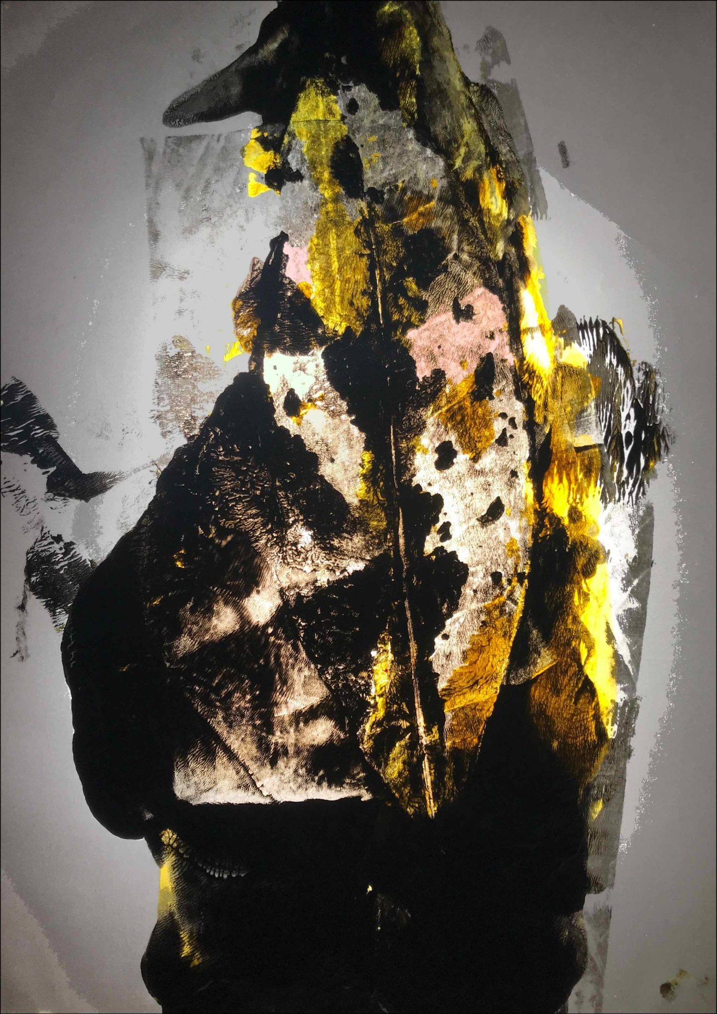 Mixed technic, acrylic stamp, plastic bags, digital manipulation, photography