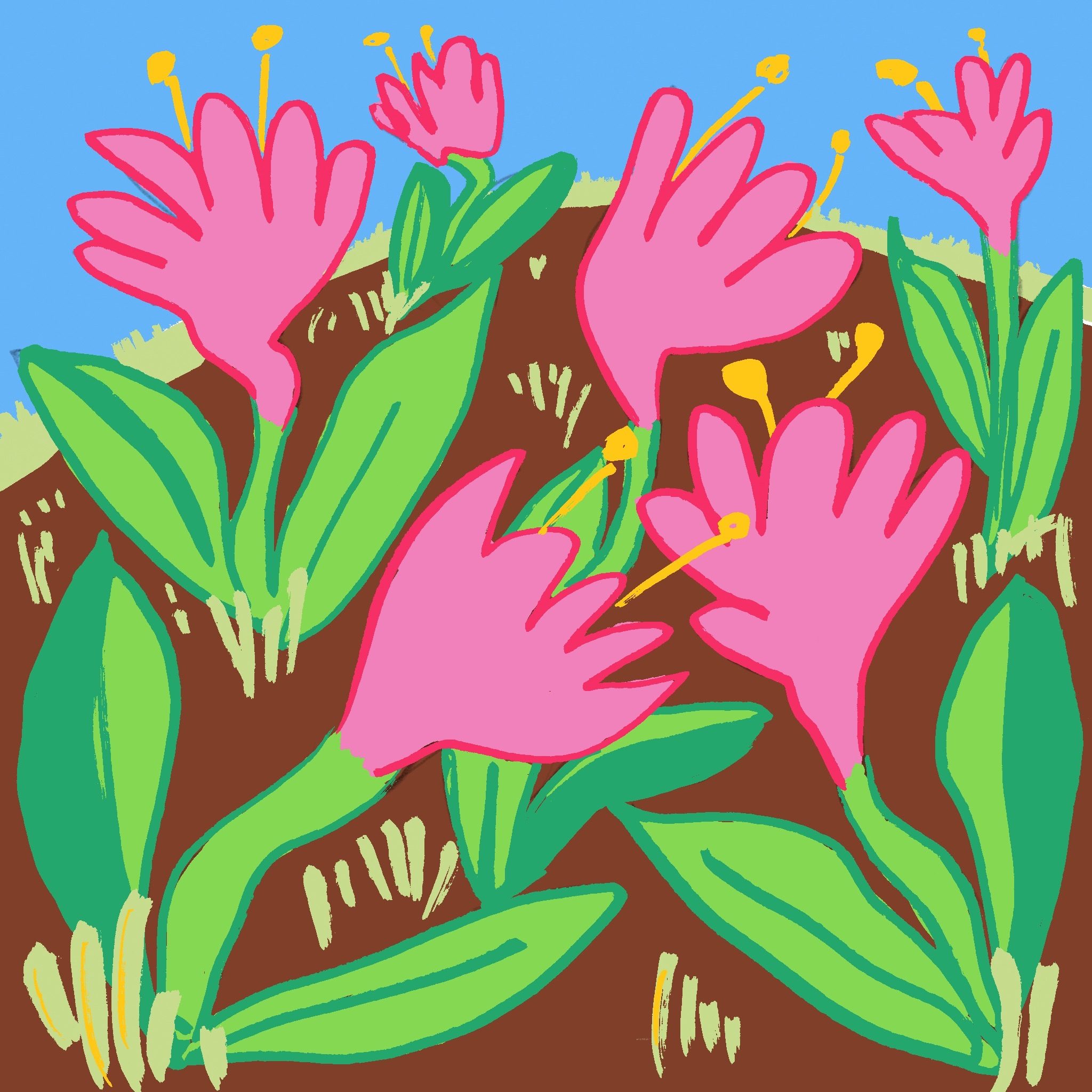 Digital illustration of tulips