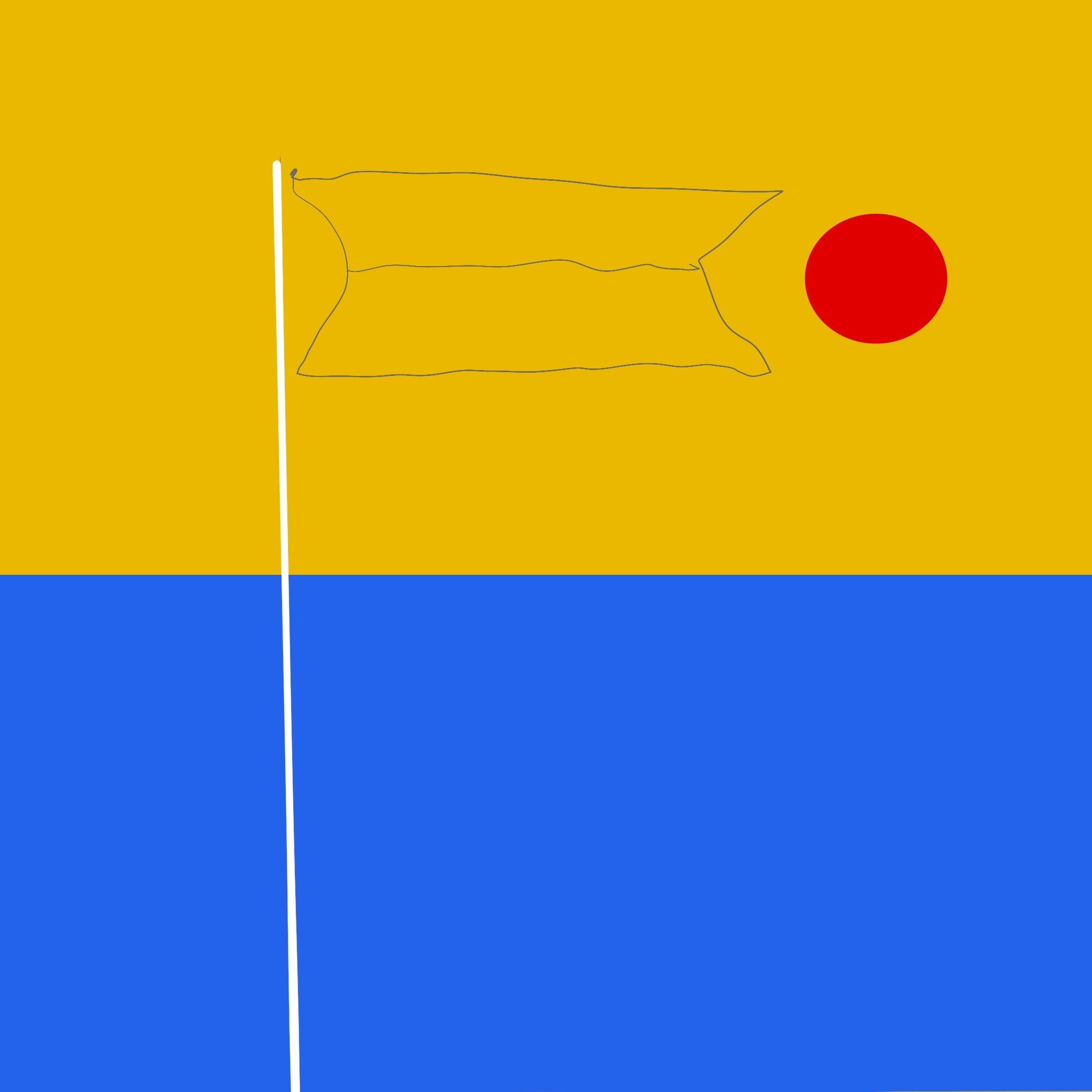 Abstract geometric drawing using flag-like colours