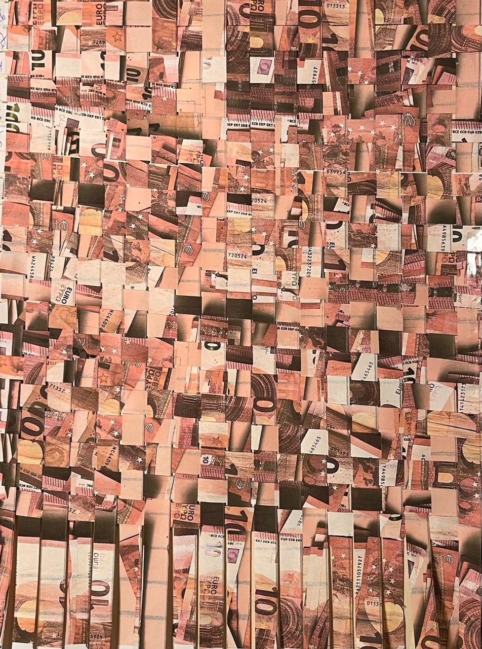 Collage with 10 Euro bills