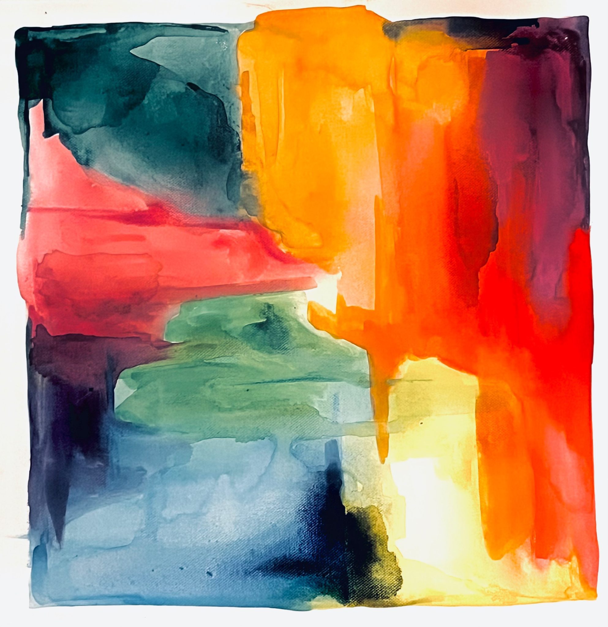 Watercolour on canvas - work in progress, enjoying just using colours