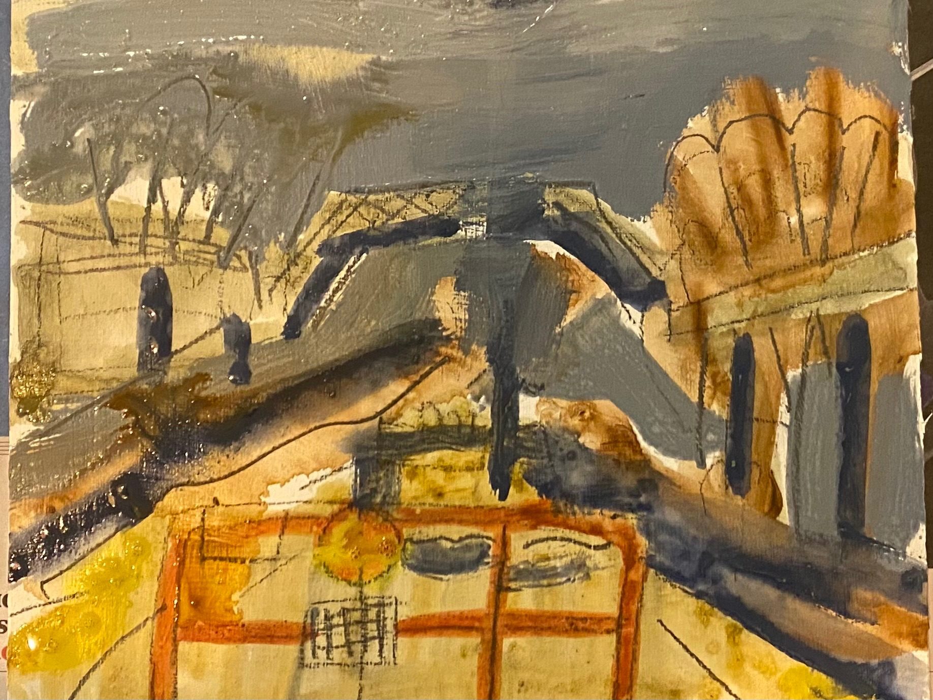 Painting of station platform