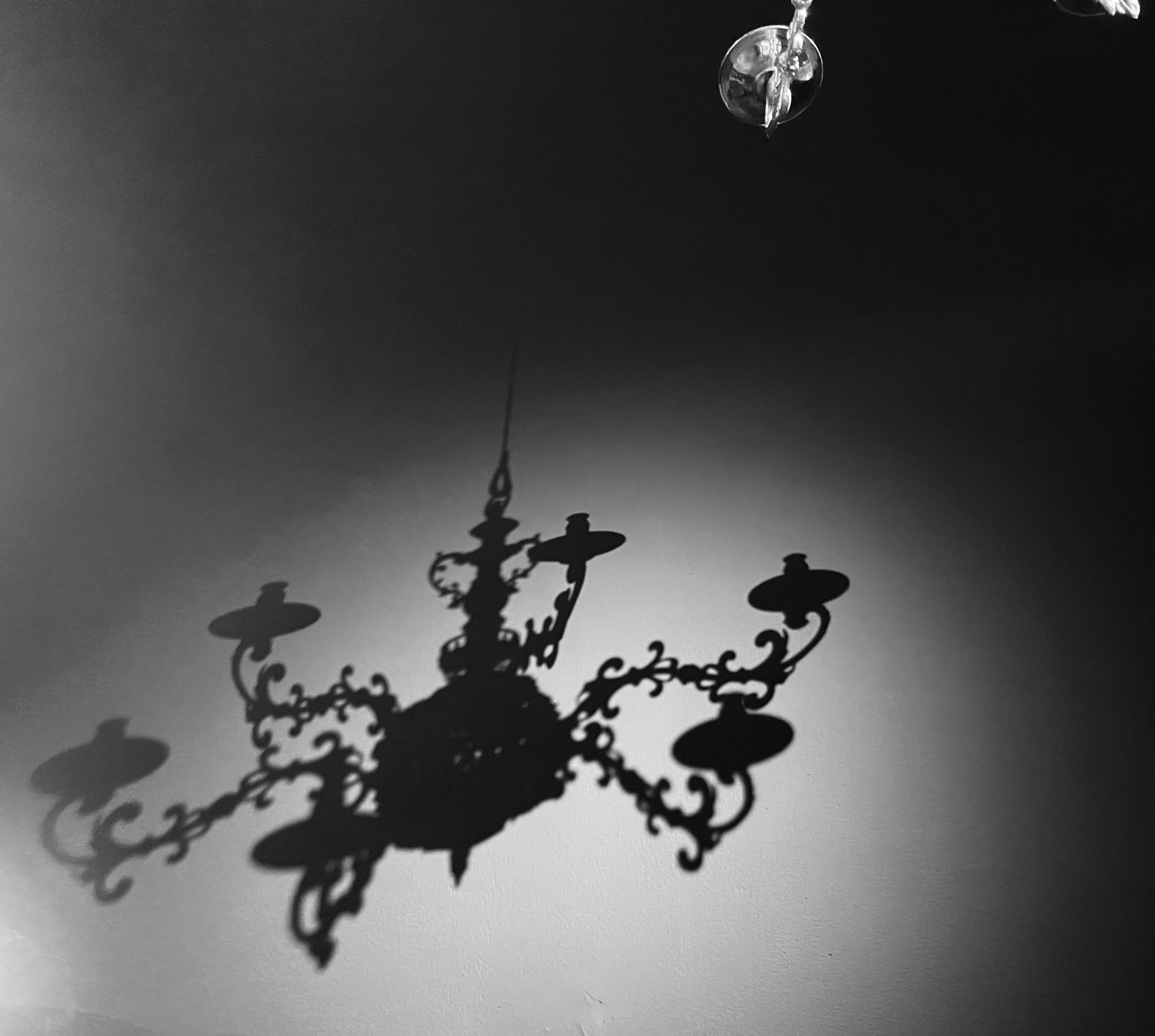 Shadow of an antique chandelier