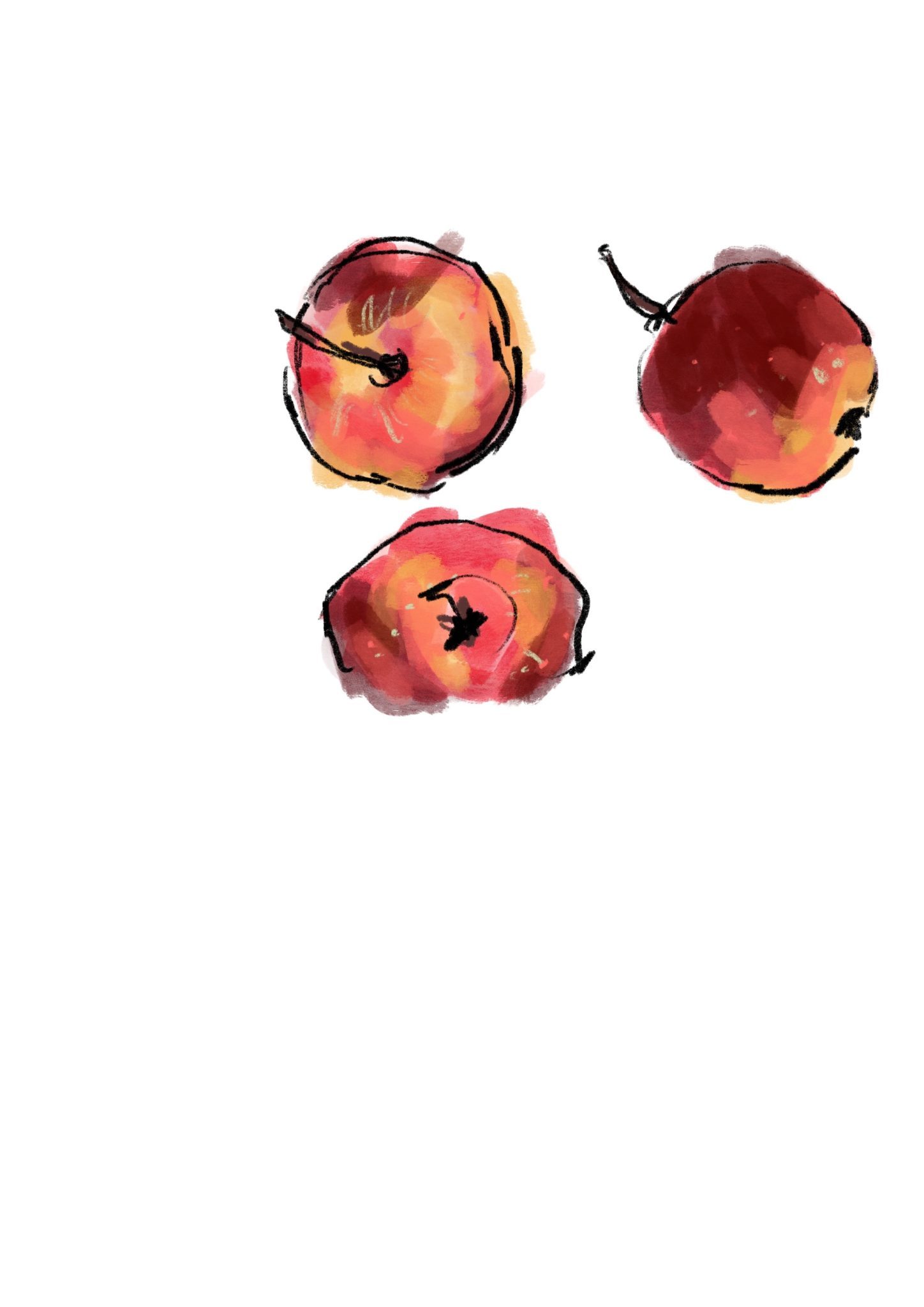 Apples. Colours on digital.