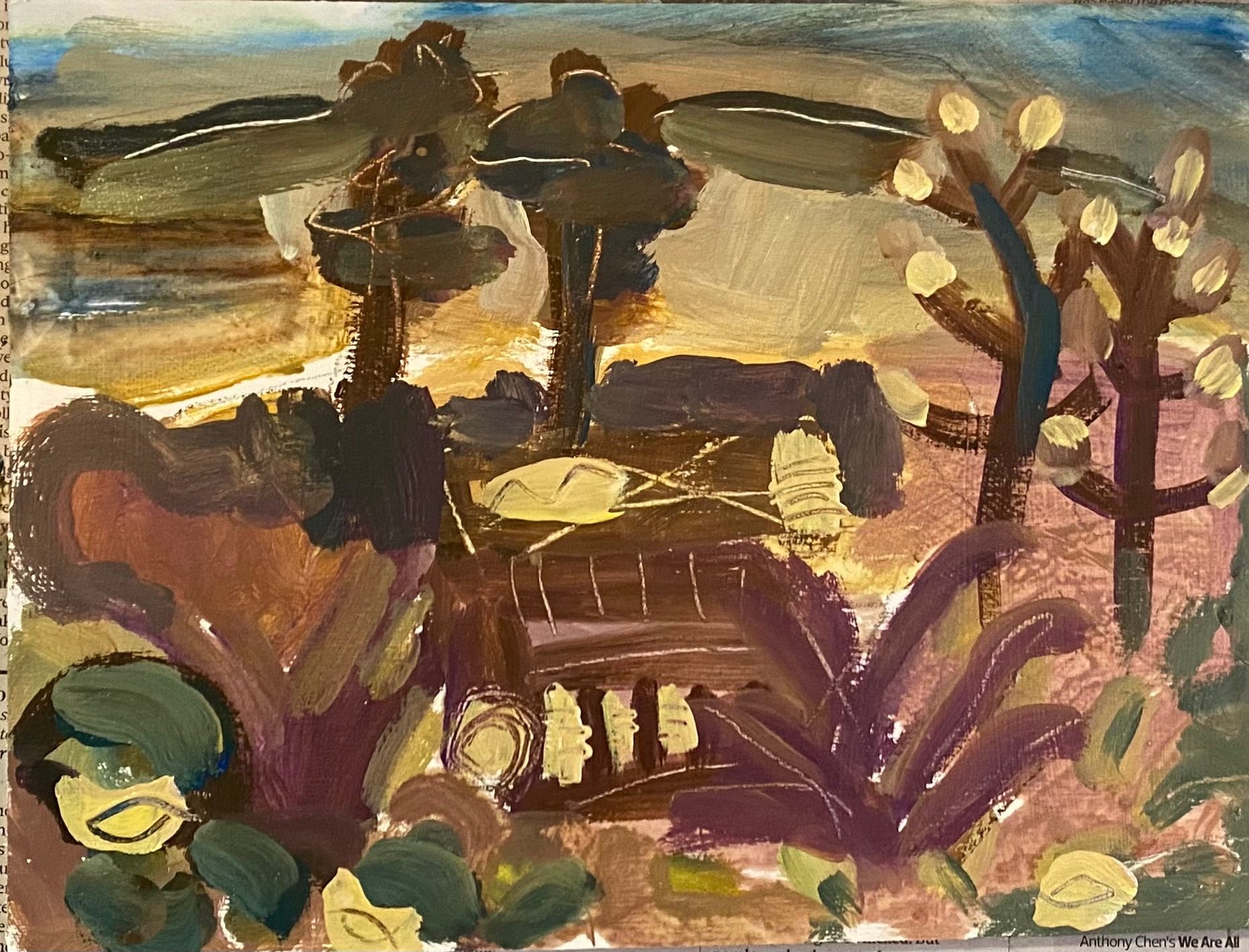 Painting of landscape and trees