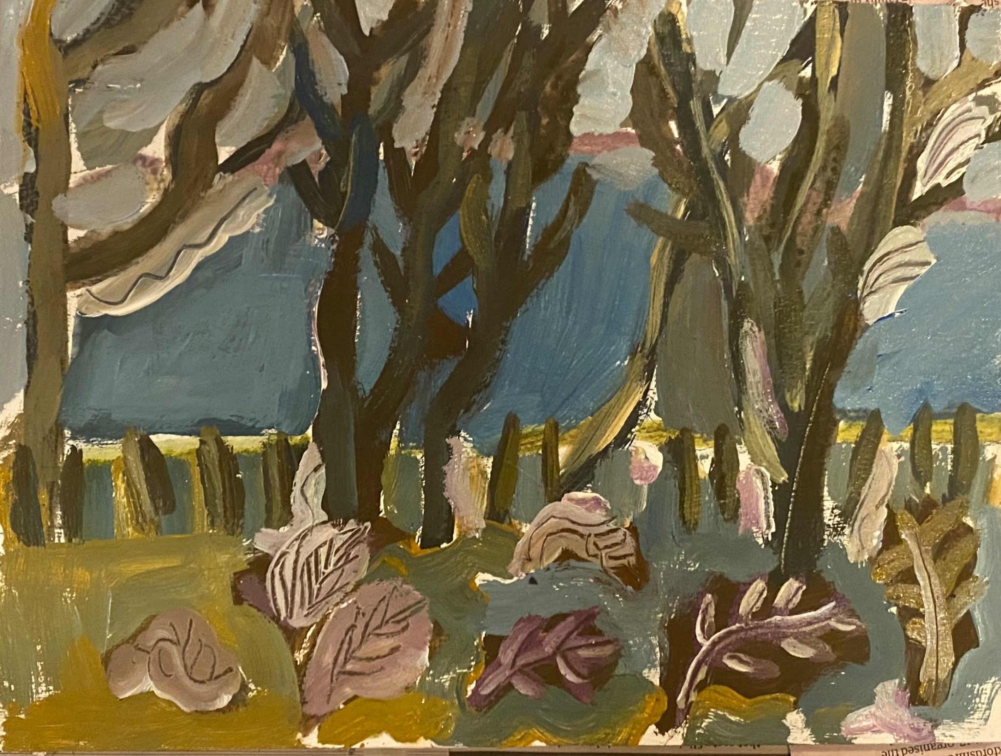 Painting of landscape with trees