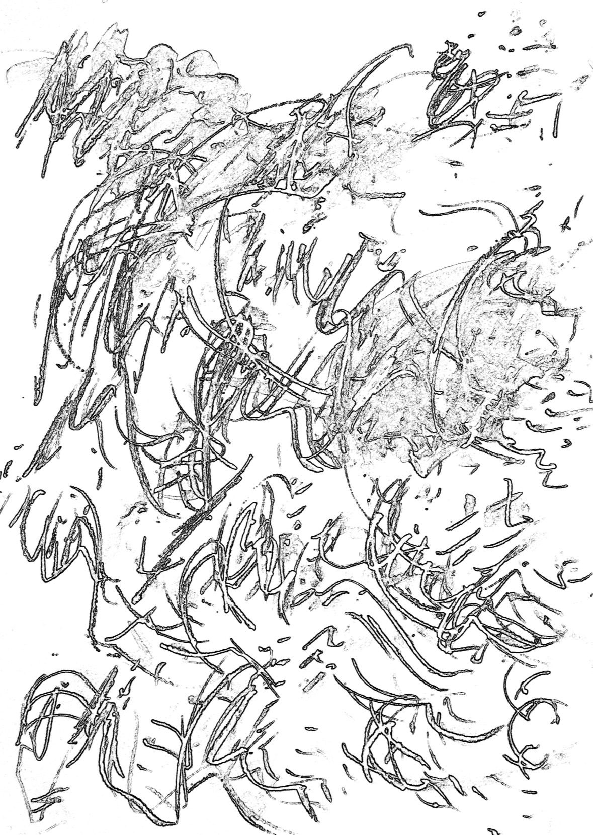 Inverted pencil drawing