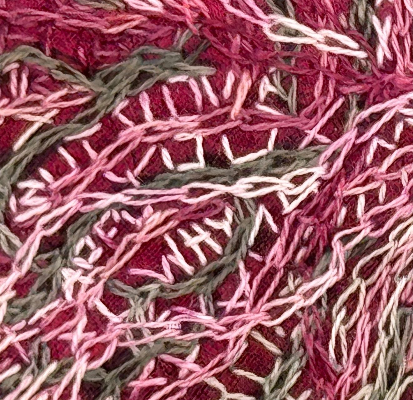 Hand stitched, hand dyed silk heart.