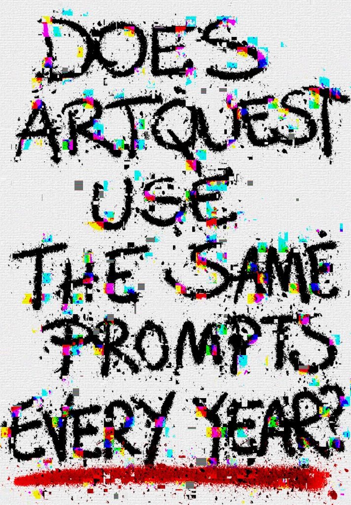 A sign made with messy spray paint that reads 