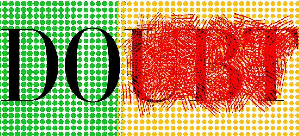 An artwork in three colours featuring the word 