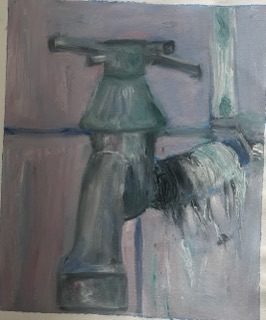 Oil painting of the tap in the art room