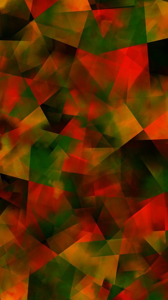Abstract painting with red and green colours