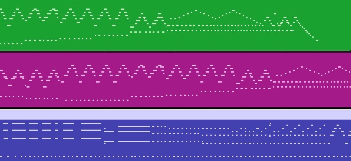 Electronic music data visualisations resembling mountain ranges