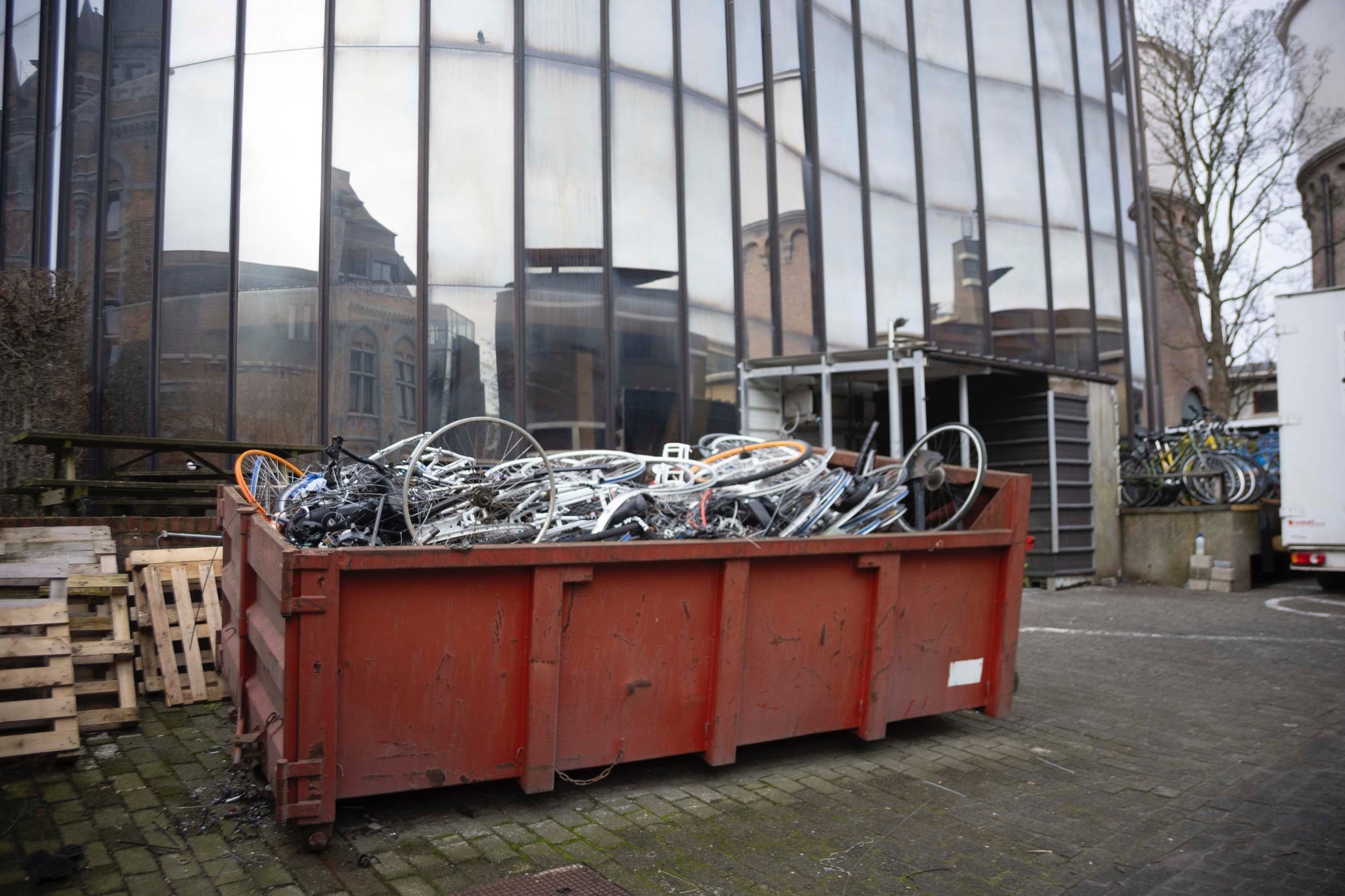 A skip full of bikes