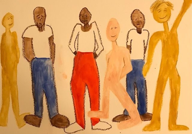 pastel and water colour