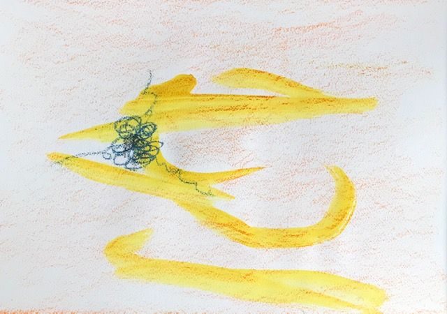 oil pastels and paint