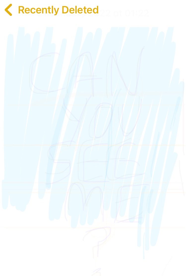 This is a pale blue colour that has a very pale wording behind it saying CAN YOU SEE ME ? it is so pale that you cannot really see it at all unless you was to really take notice and bother to look, it’s my description on when people do niceties but are not really bothered to know you at the end of the day it’s a mental health highlight and would be used in a mental health day campaign maybe although I’ve never sent it in to anywhere. Up in the top right hand corner is a notice from the app that helps you make notes on the phone and says recently deleted, as the prompt is “today’s work should vanish by the end of the day” my Title is “CAN YOU SEE ME?”