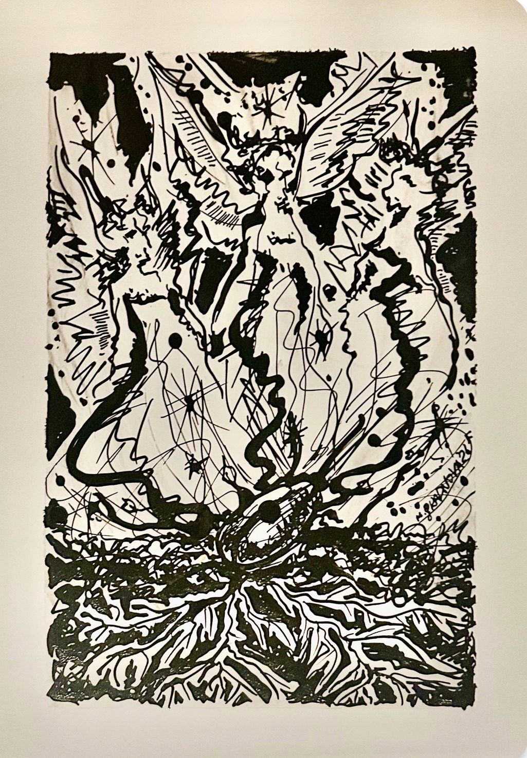 What result will be? What is bad or good? How do we know? Should we stop or continue? Ink on paper.