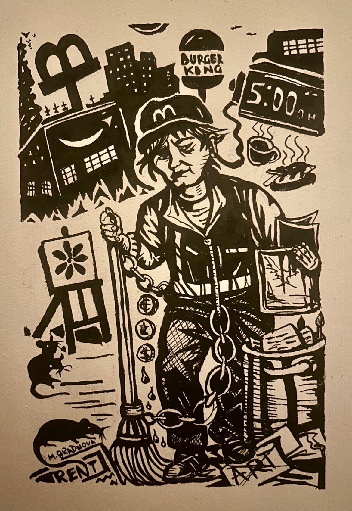 Be yourself, be an artist . Bonne Chance ! Ink on paper