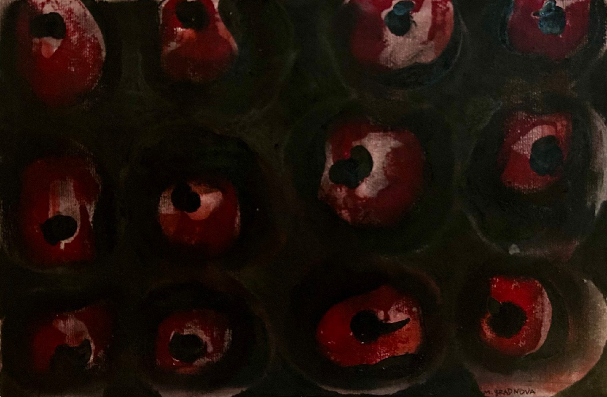 Ink and printing ink  on paper.