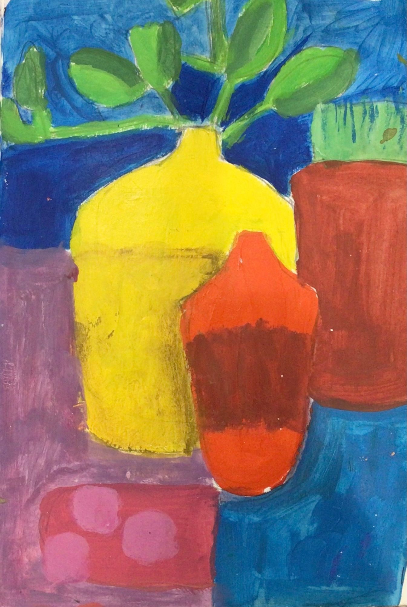 Abstract in saturated and desaturated colours