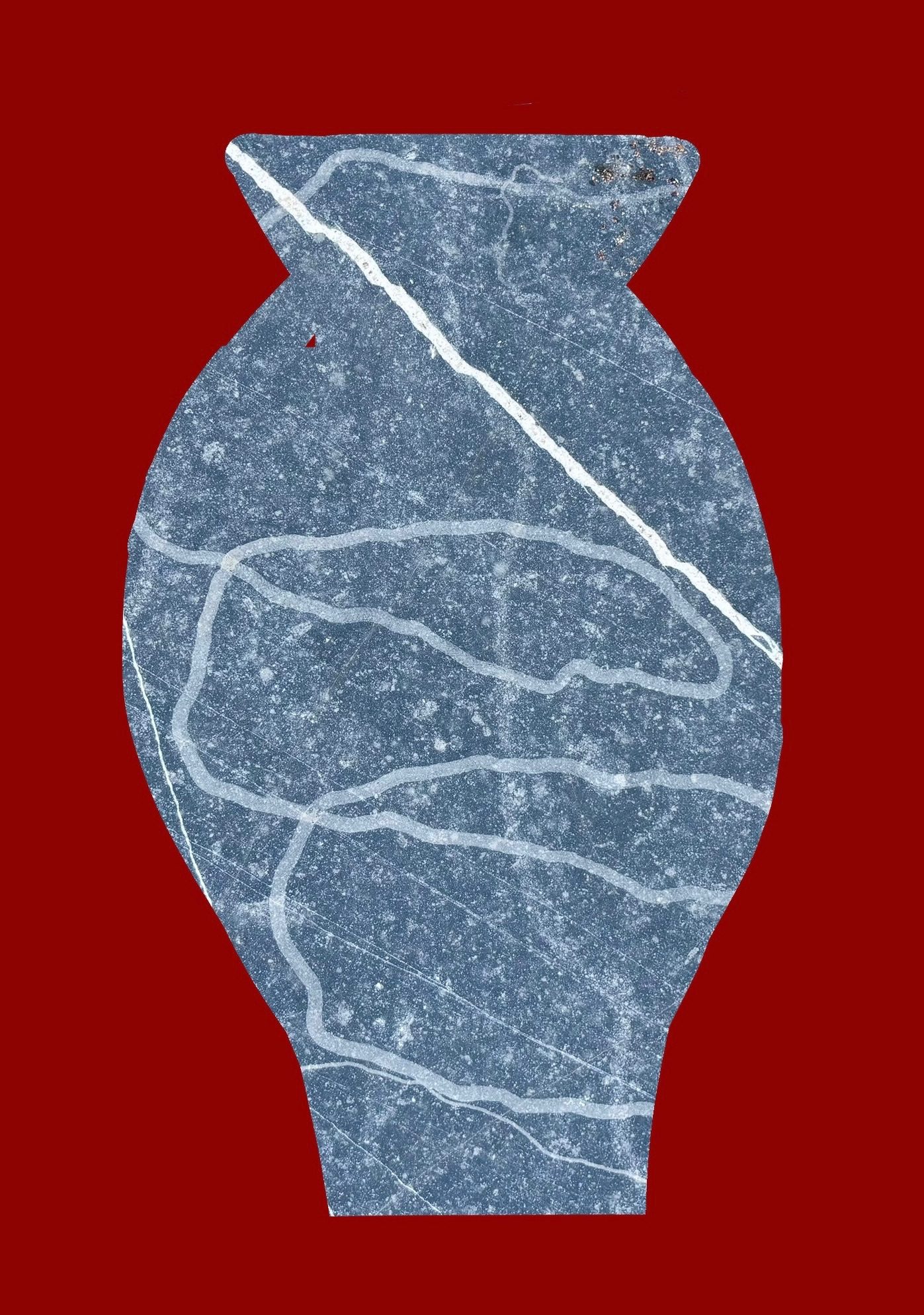 Digital doodle ceramic rock-vessel