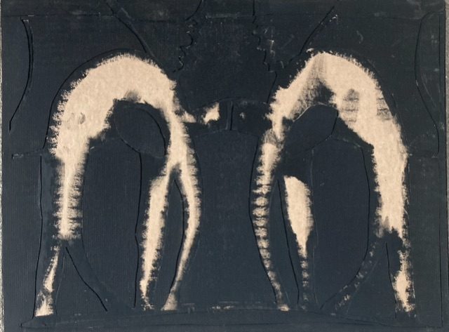 Paper cut out on cardboard 34x 25cm