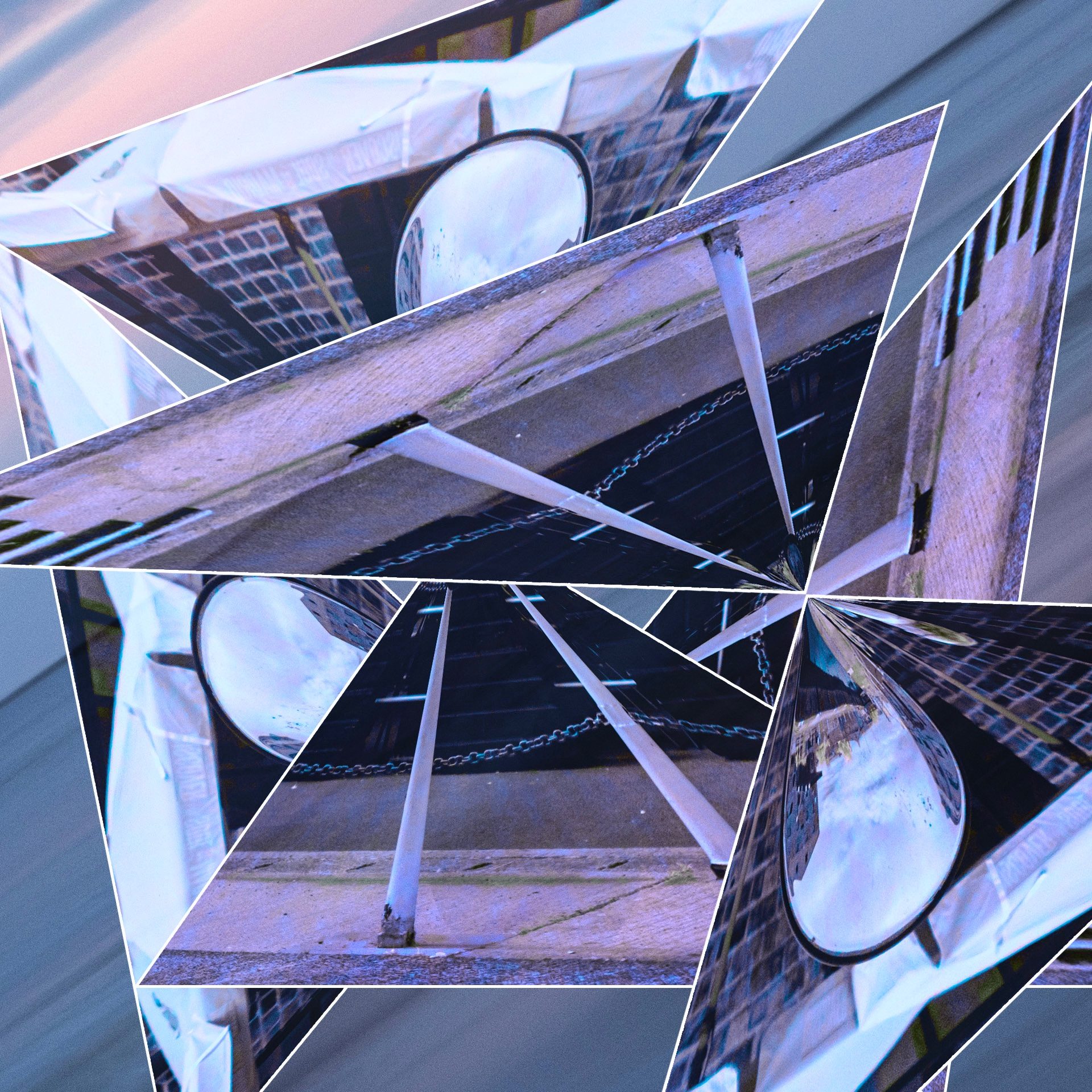 An infrared image chopped up and put back together in a random order