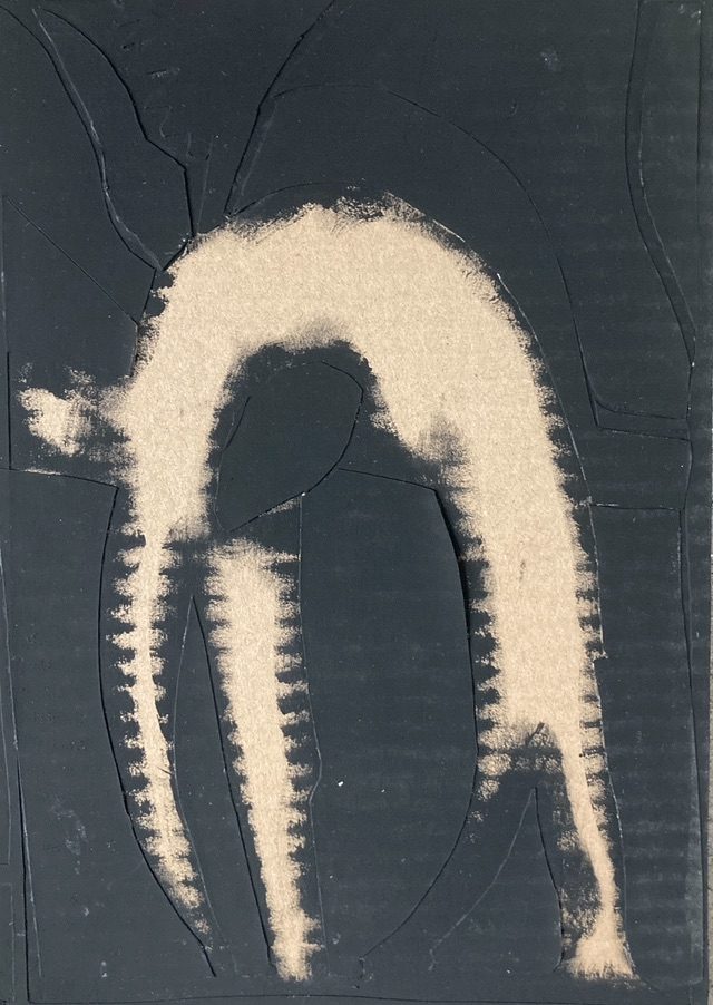 Paper cut out on card 18 x 24