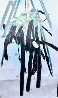 drawing of an old sculpture showing were new development needed