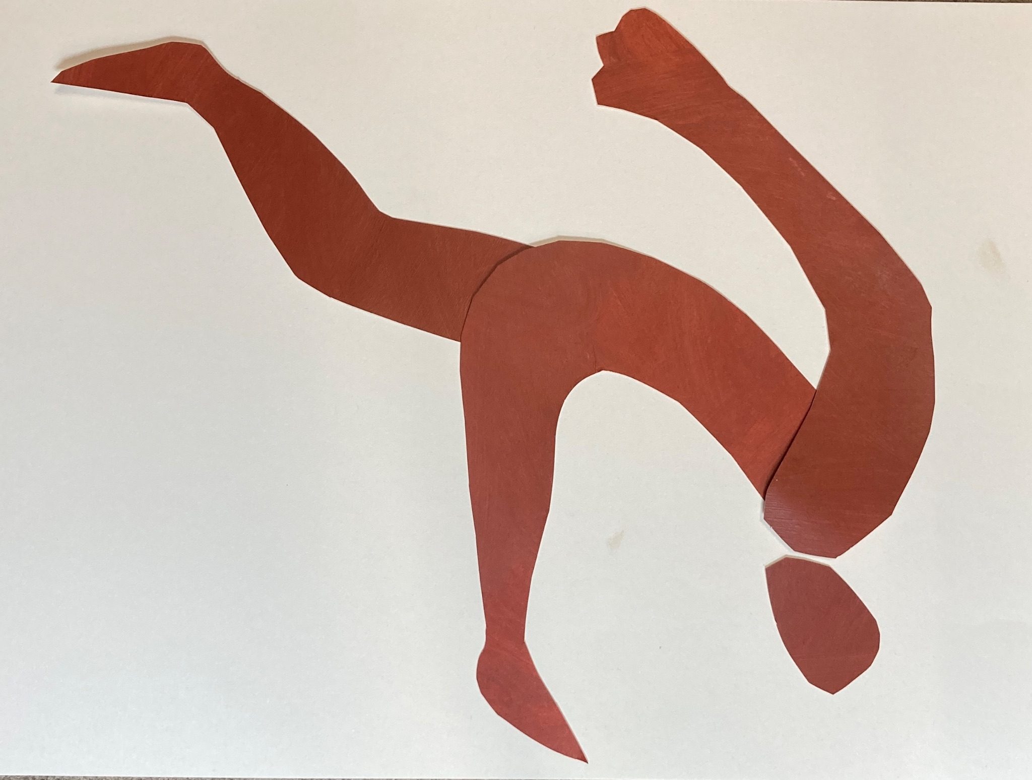 Painted paper cut out figure