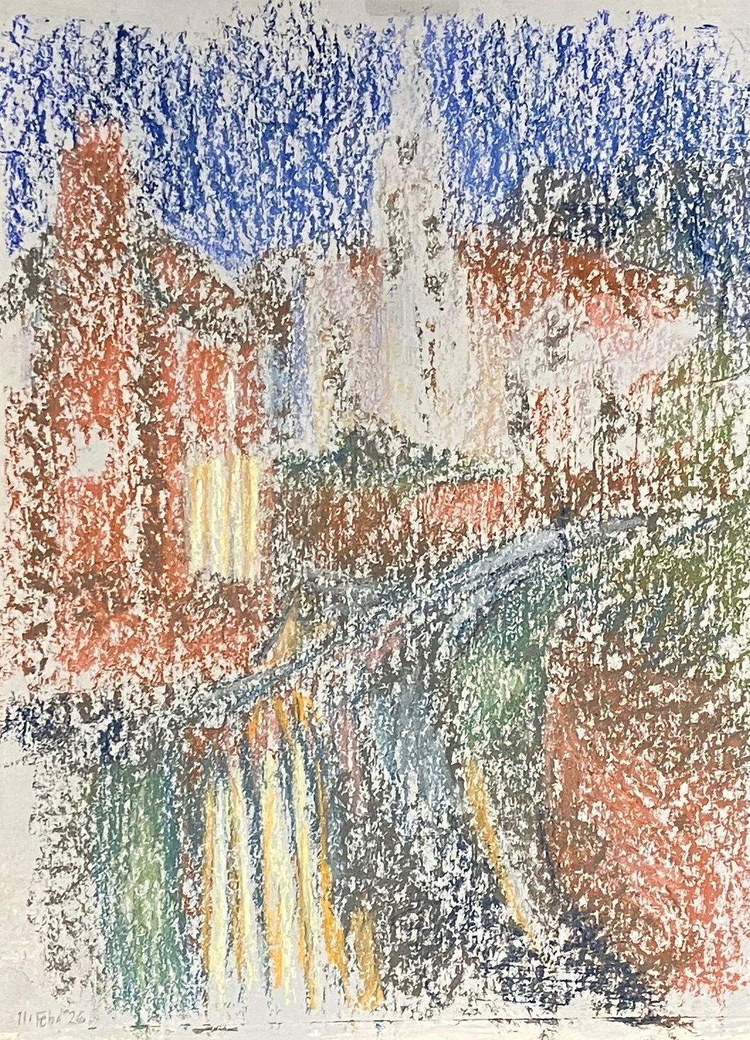 Lights and reflections, pastel
