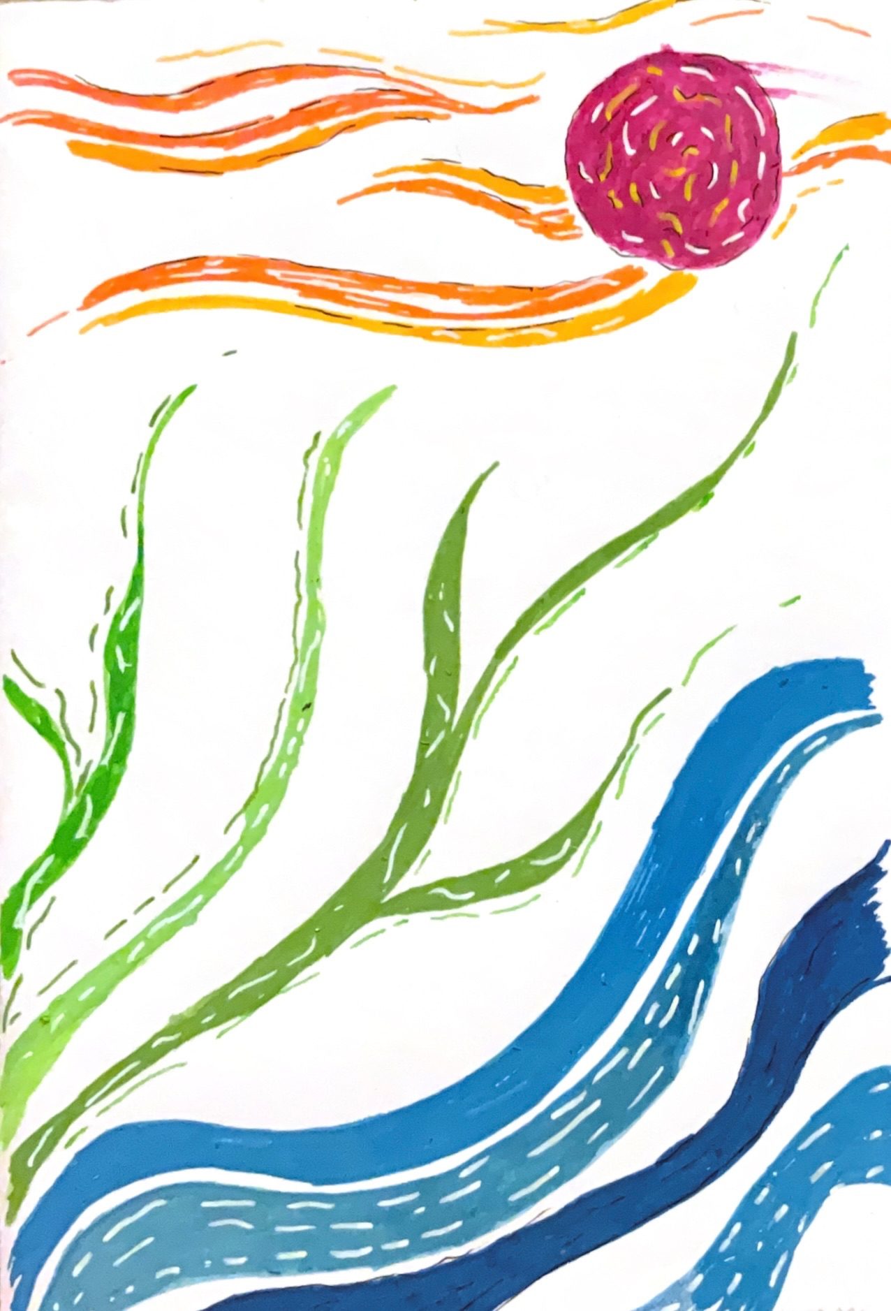 Acrylic pens on paper