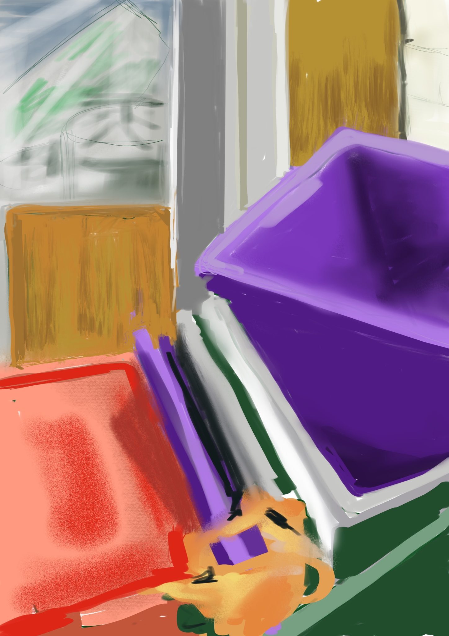 Plastic boxes in my studio