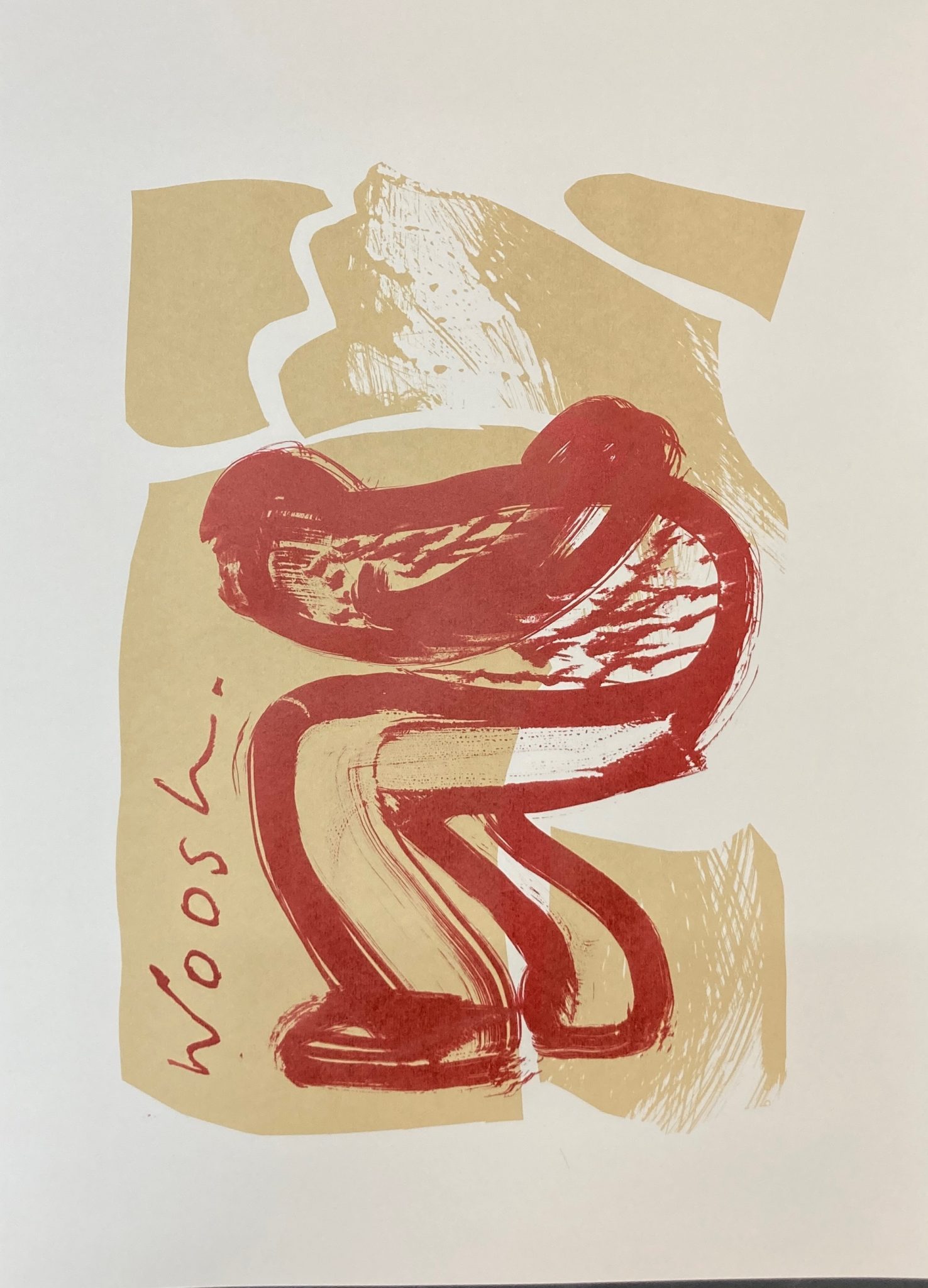 Screen print of downhill skier