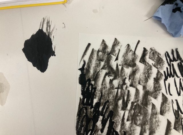 Black marks on clear acetate