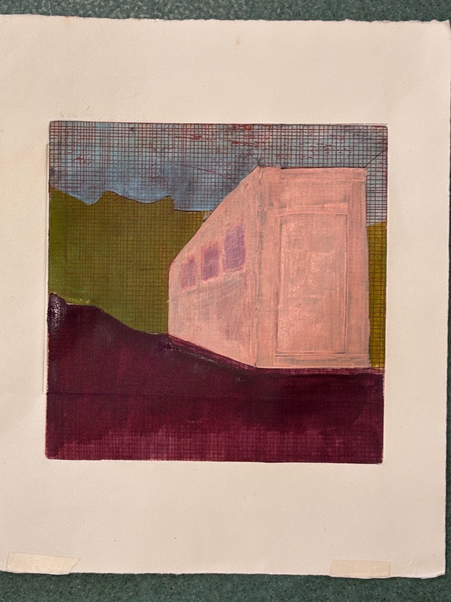 Hand-coloured etching