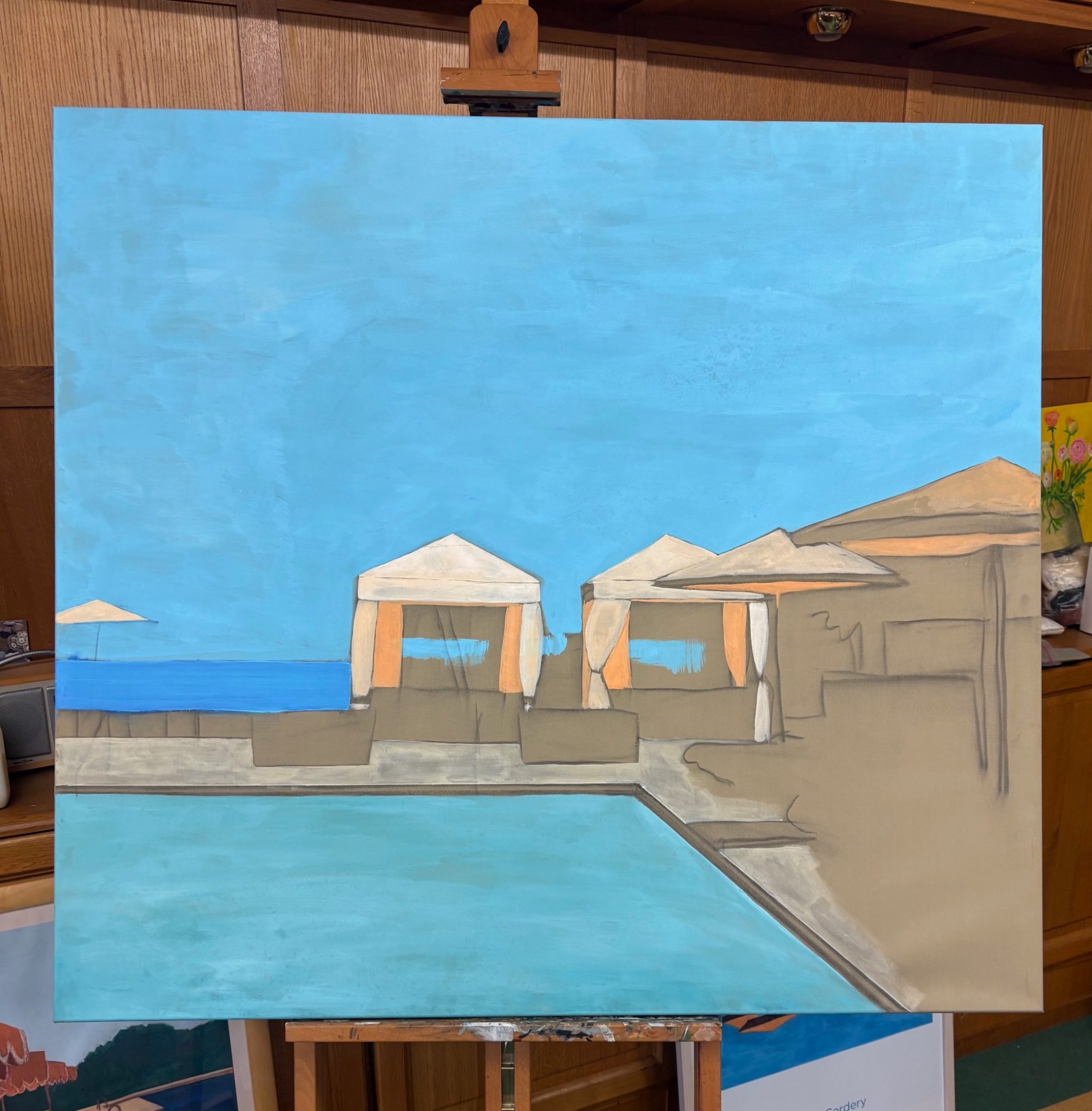 Ongoing acrylic on a 100x110 canvas