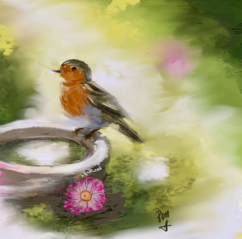 After a long day of painting a commission piece in silence, new studio work flow energy.