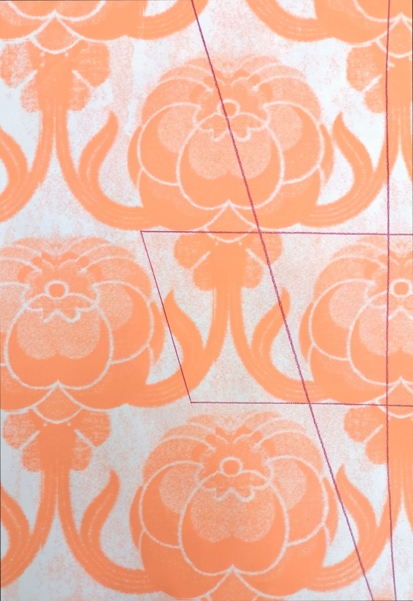 Colour pencil in acrylic screen print