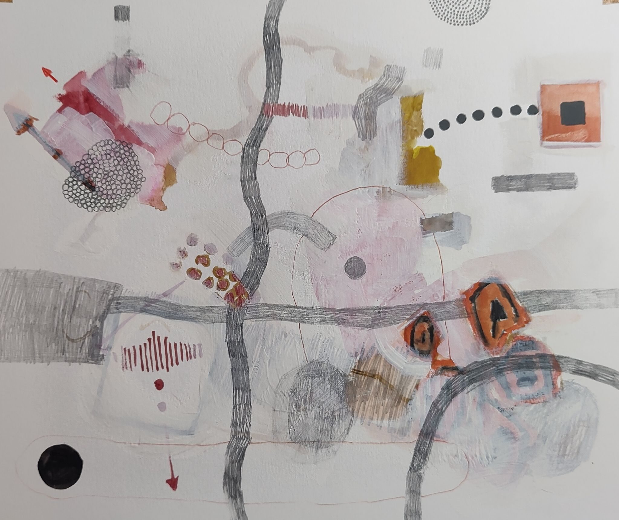 Abstract mixed media composition