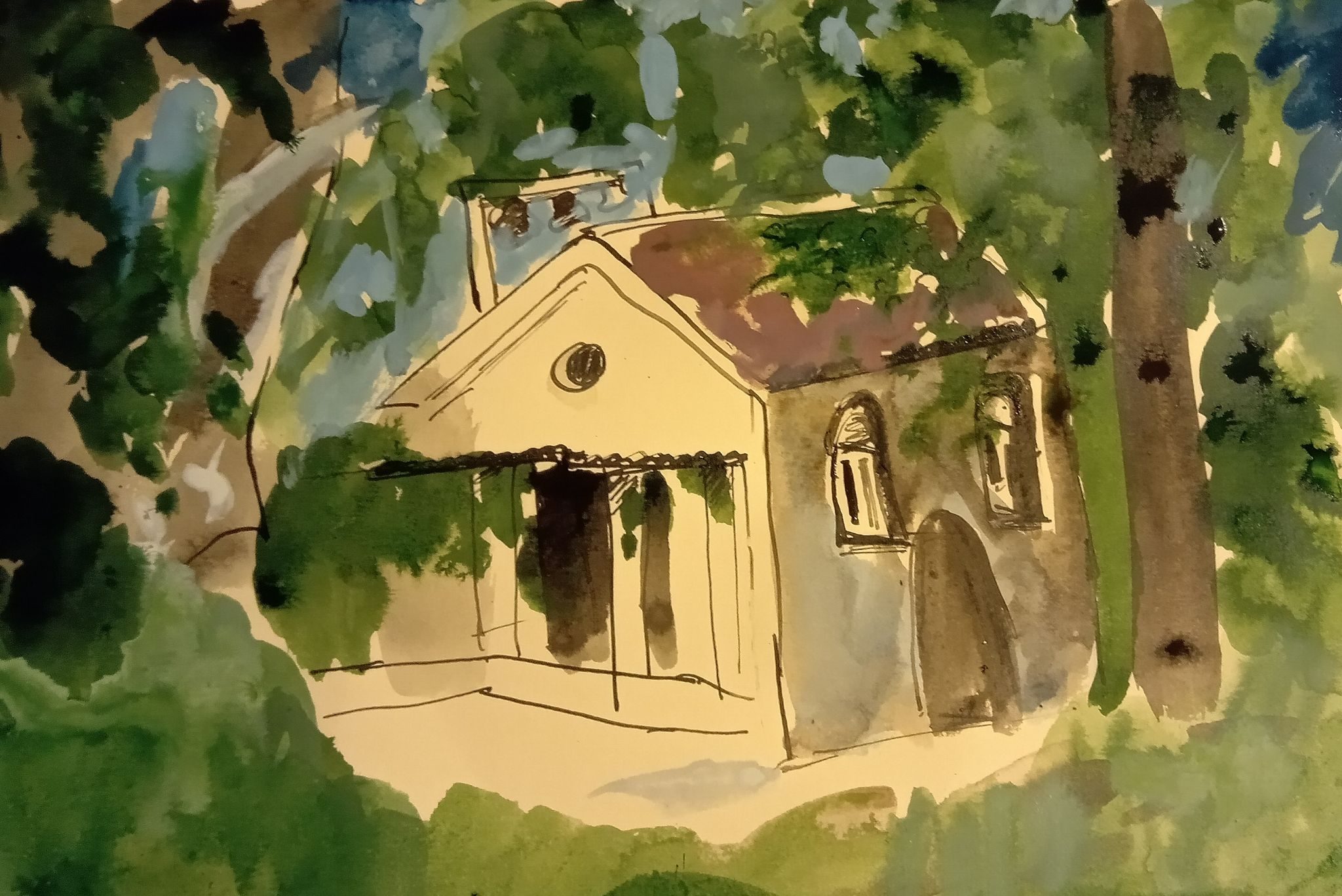 Ink, gouache on toned A4 paoer