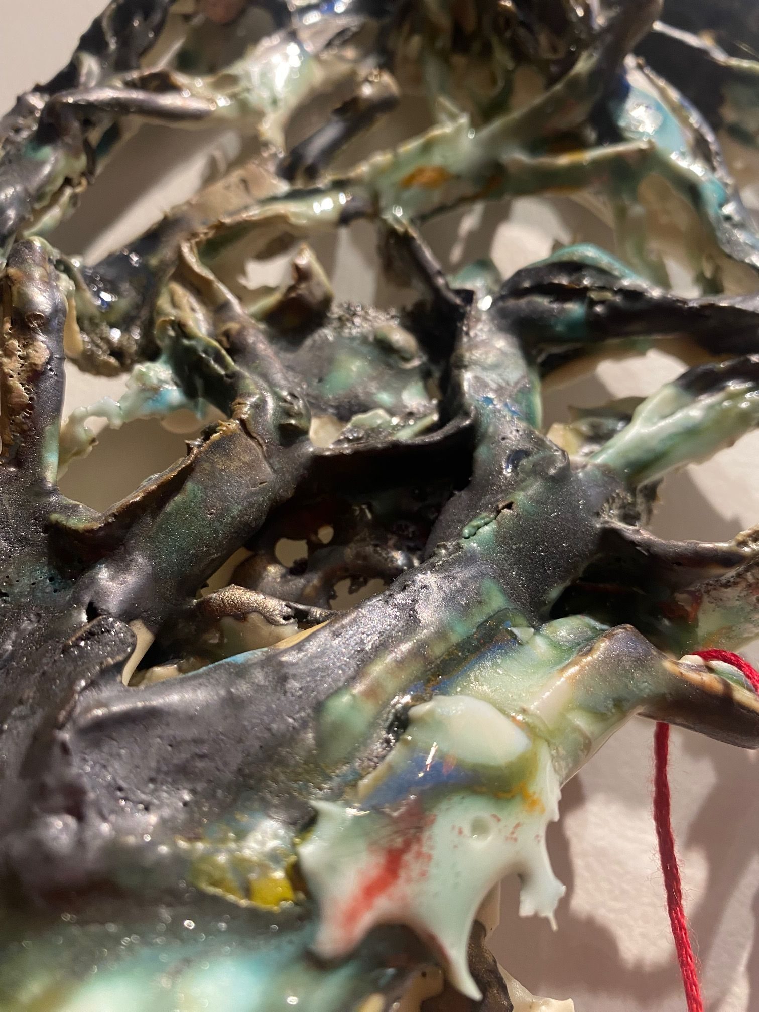 porcelain, glaze, thread