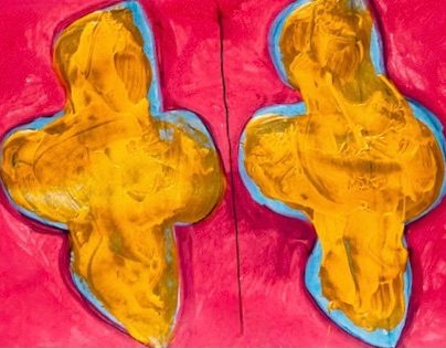 notebook painting improvised from Chinese new year envelope closing tab