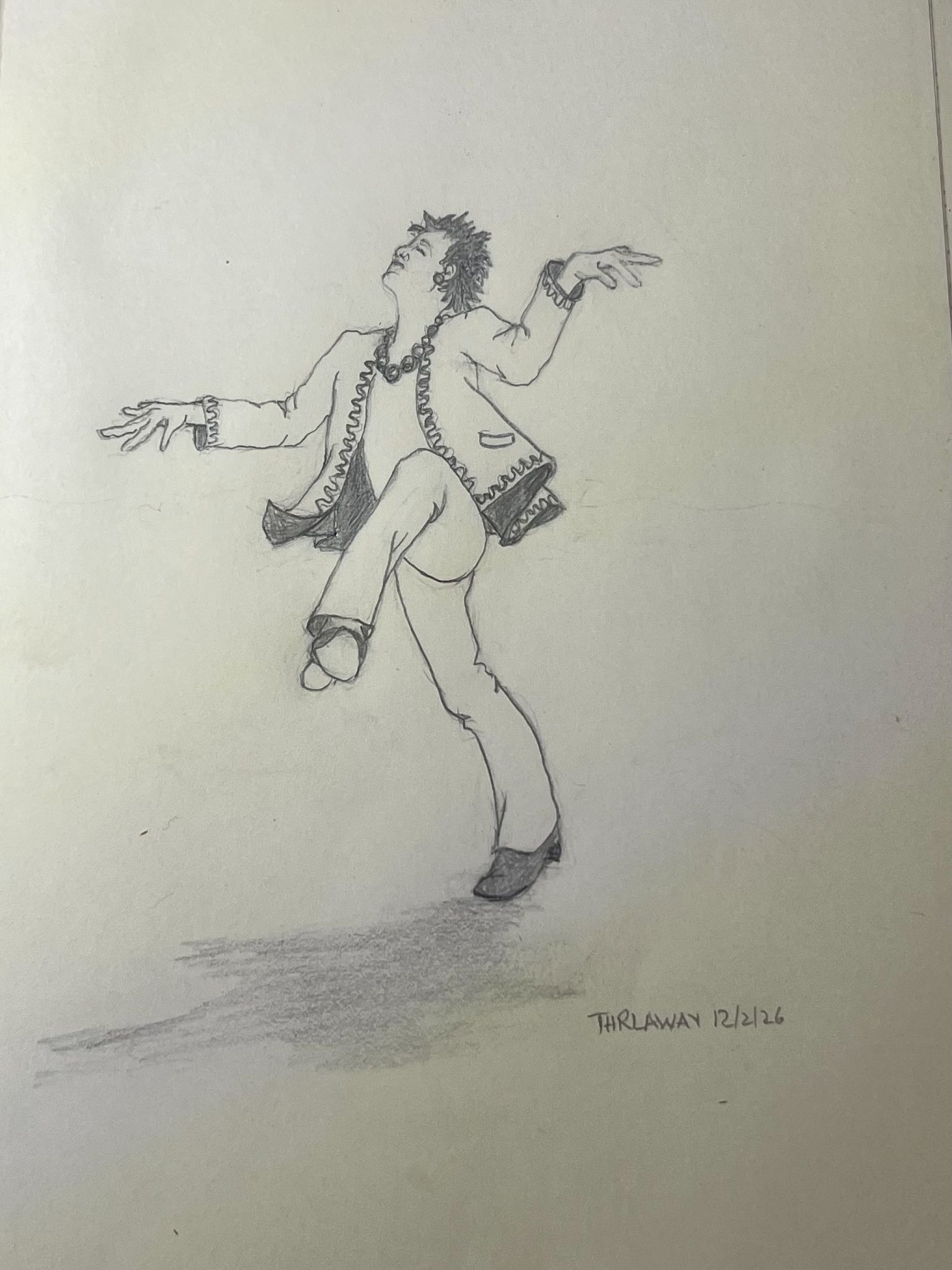 Pencil drawing of me, dancing