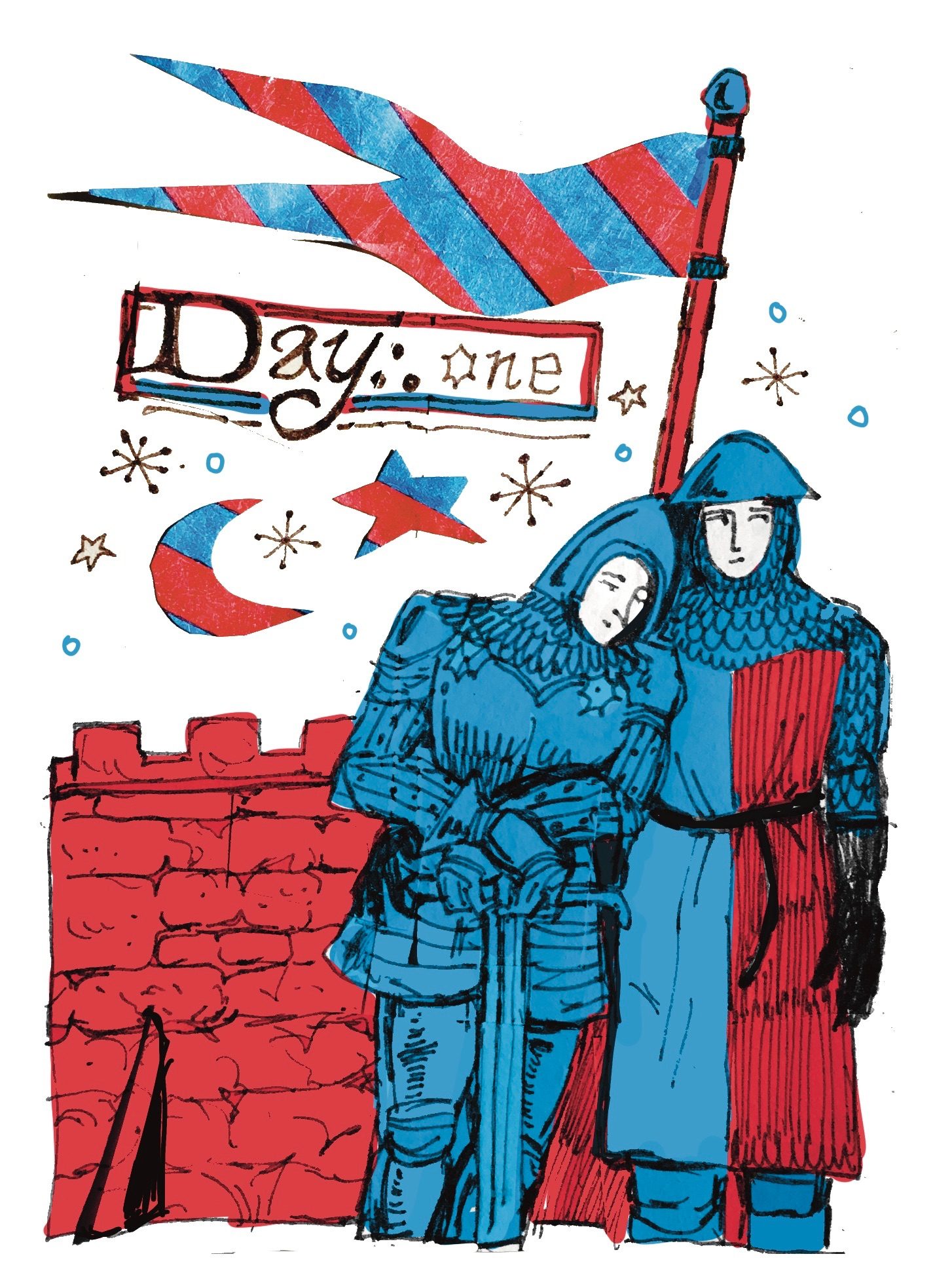 Ink and scrap collage, coloured digitally. I almost talked myself out before I began! was fun though :)