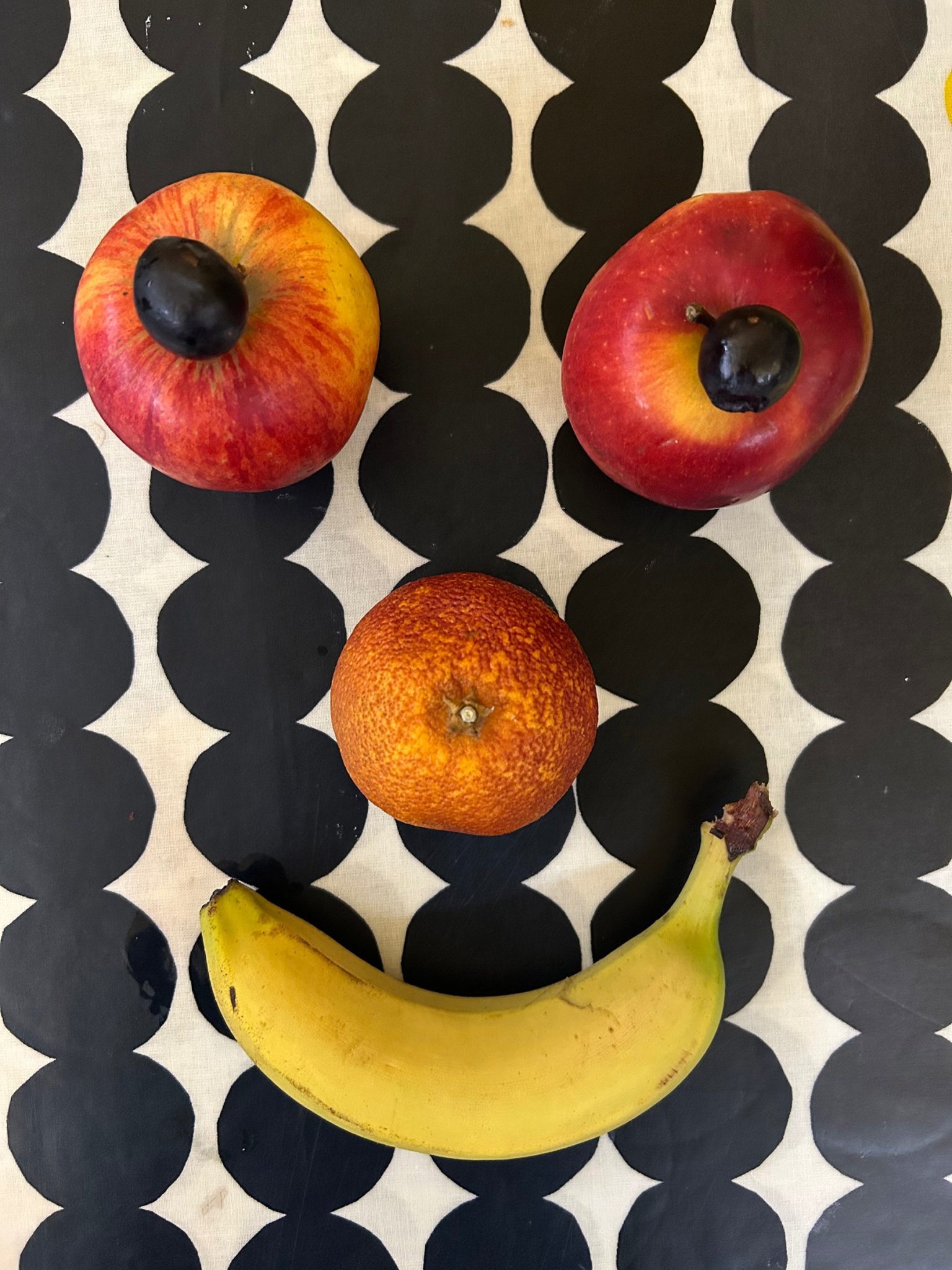 A face made of fruit